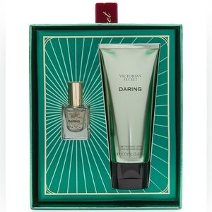Victoria's Secret Daring Lotion and Perfume Set - Green and Gold